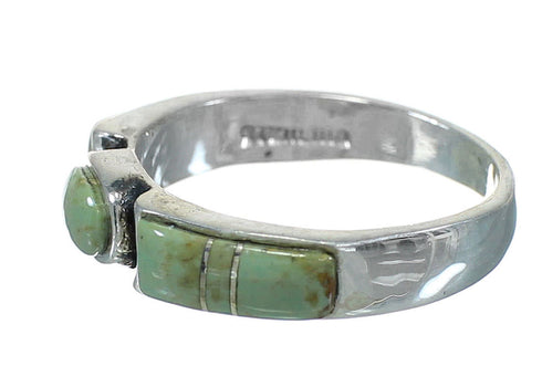 Authentic Sterling Silver And Turquoise Jewelry Ring Size 7-1/4 VX64085